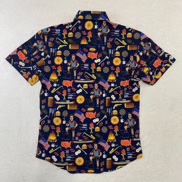 NWT RSVLTS Men's Parks And Recreation City Of Pawnee Button Up Shirt Size Large - Picture 9 of 12